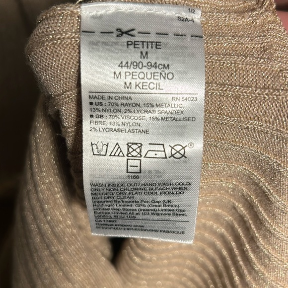 Banana Republic Metallic Scoop Neck Sweater Midi Dress Women’s Tan US Size MP - Picture 11 of 11